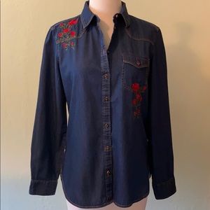 Zara Soft Denim Blouse